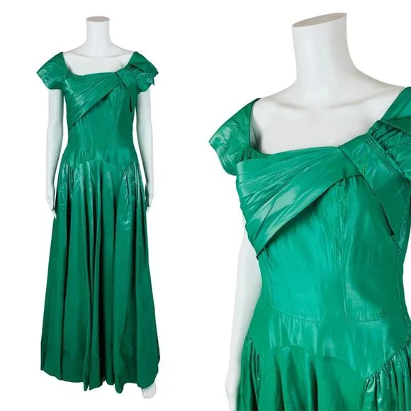 Vintage | Dresses | Vintage 5s Formal Gown Womens Small Emerald Green Taffeta Bow Bust Prom Dress | Poshmark Vintage | Dresses | Vintage 5s Formal Gown Womens Small Emerald Green Taffeta Bow Bust Prom Dress | Poshmark